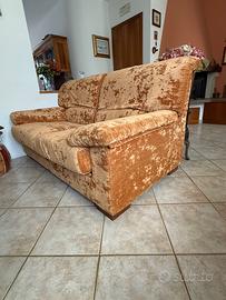 Divano 2 posti in tessuto – color beige/caramello
