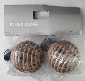 Ikea Index Korg - 2 pomelli Asta per tenda in Ratt