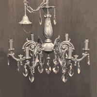 lampadario ricondizionato argento / zinco