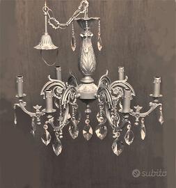 lampadario ricondizionato argento / zinco