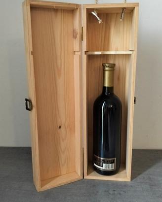 Cassetta vino di legno abete