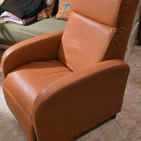 Poltrona pelle relax arancione