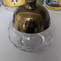 vaso vintage di cristallo e ottone