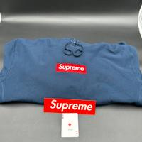 Supreme Box Logo Felpa con Cappuccio Navy Blue XL