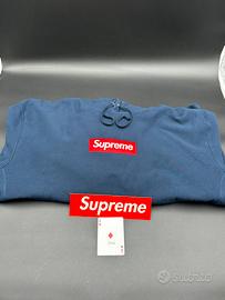 Supreme Box Logo Felpa con Cappuccio Navy Blue XL