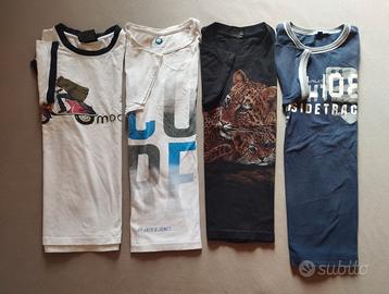 4 pz Magliette cotone manica corta 10-12 anni