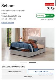 Letto contenitore con materasso