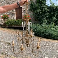 Lampadario a gocce otto lampade