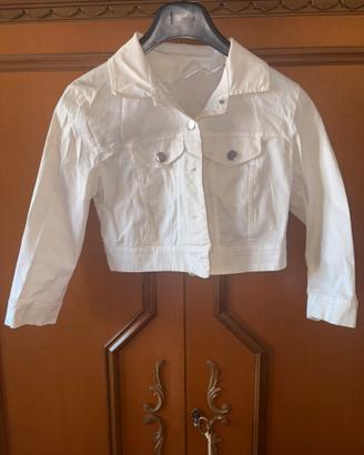 Giacca di Jeans Bianca Cropped
