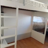 letto a soppalco in frassino 