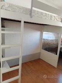 letto a soppalco in frassino 