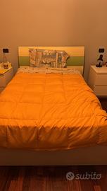 Letto contenitore una piazza e mezzo con materasso