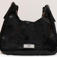 Borsa GUESS vintage nera effetto coccodrillo
