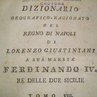 Libro anno 1804 Giustiniani DIZIONARIO GEOGRAFICO