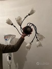 Lampadario in ferro battuto