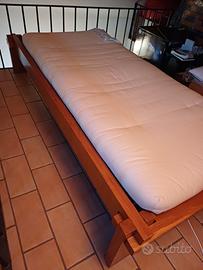 letto natura in quercia massicia e futon