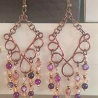 orecchini bronzati e vetro