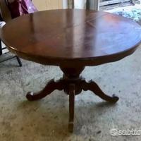Tavolo legno tondo arredo sala cucina allungabile