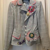 Giacca principe di galles modello avvitato