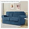 Copridivano in velluto blu, 2 sedute separate