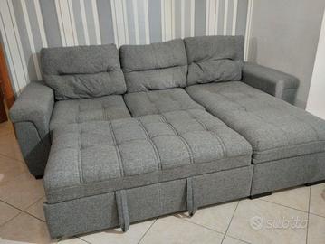 Divano 3 posti angolare con cassetto estraibile