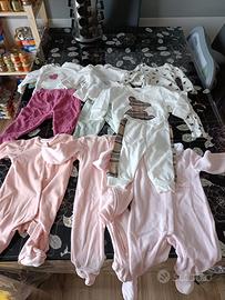 LOTTO ABBIGLIAMENTO NEONATA 0-12 Mesi