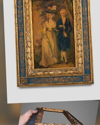 Quadro decorativo Anni50 cornice legno intagliata