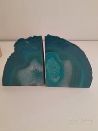 Reggilibri in geode di agata 