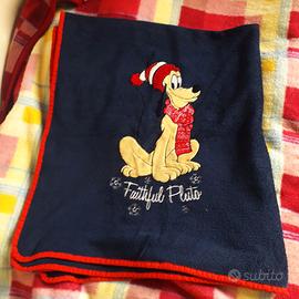 Coperta plaid singola blu con Pluto Disney