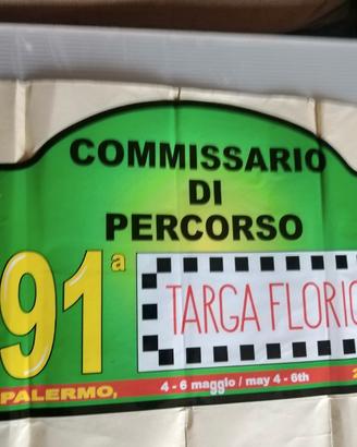 placca rally adesiva cm. 21x42 91 targa florio