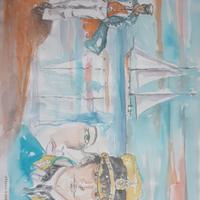 Acquerello omaggio a Hugo Pratt, opera unica