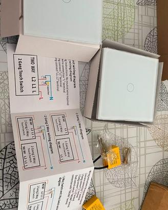 Coppia Interruttori Touch Smart 2 Gang (Senza Neut