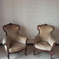 Rara Coppia Poltrone Originali Metà '800