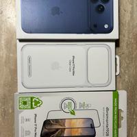 Iphone 17 pro max blu con cover e pellicola