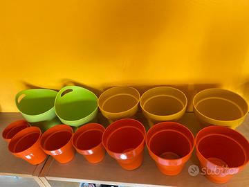 13 vasi colorati varie miaure