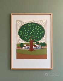 Serigrafia originale anni 70 sogg. Albero