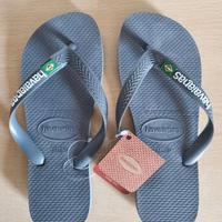 Havaianas Brasil Logo, Infradito Grigie, 37/38 EU