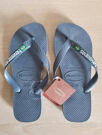 Havaianas Brasil Logo, Infradito Grigie, 37/38 EU
