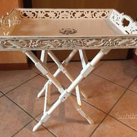 Elegante vassoio vintage con cavalletto - laccato