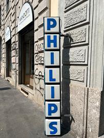 Insegna luminosa a bandiera neon vintage Philips