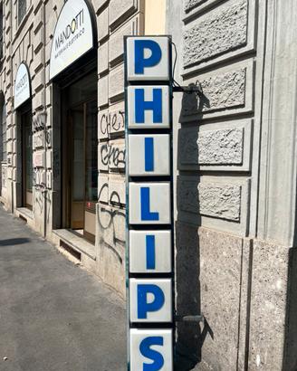 Insegna luminosa a bandiera neon vintage Philips