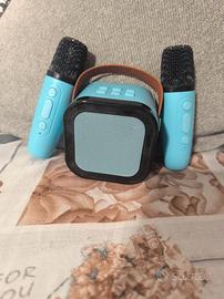 mini cassa karaoke con 2 microfoni