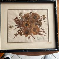 Cornice in legno composizione fioti secchi