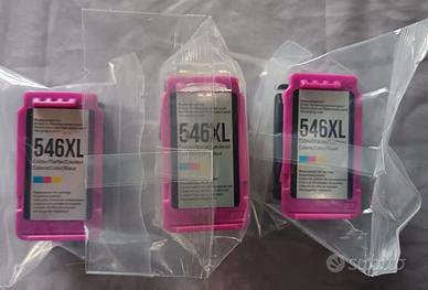 Lotto 3 cartucce colore 546xl Canon compatibili