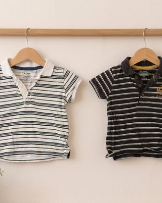 Set 2 polo a righe KIABI 9 mesi