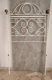 letto in ferro battuto, di colore bianco, anni '20