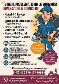 meccanico scooter motorini giardin monopattin bici