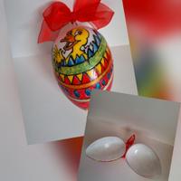 Uovo in plexiglas apribile dipinto ved.descrizione