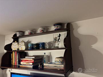 Scaffale pensile piattaia d’epoca primi 900