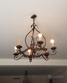 lampadario in ferro battuto 